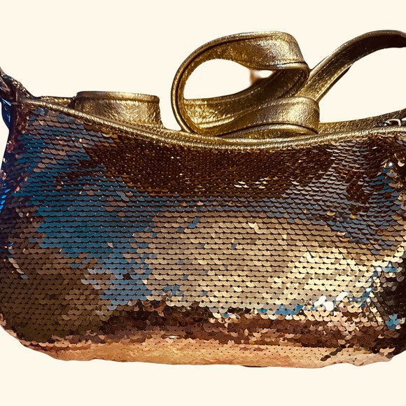 Coach very rare vintage gold sequined  poppy handbag/crossbody/ NWOT - Picture 4 of 8
